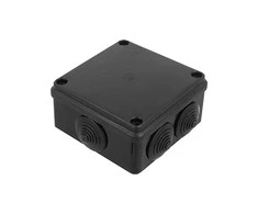 Puszka Hermetiška dėžutė 100x100x50, 6 įvadai, atspari UV spinduliams, juoda, IP65