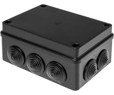 Puszka Hermetiška dėžutė 150x110x70, 10 sandariklių, atspari UV spinduliams, juoda, IP65