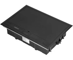 Orno Puszka Grindų dėžutė moduliniams lizdams 8 x 45 x 45 mm arba 16 x 22,5 x 45 mm, dangtelis: nerūdijantis plienas, juodas