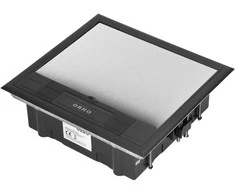 Orno Puszka Grindų dėžutė moduliniams lizdams 6 x 45x45 mm arba 12 x 22,5x45 mm, dangtelis: plastikinis, juodas