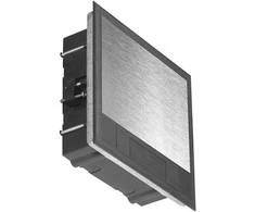 Orno Puszka Grindų dėžutė moduliniams lizdams 6 x 45 x 45 mm arba 12 x 22,5 x 45 mm, dangtelis: nerūdijantis plienas, juodas