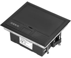 Orno Puszka Grindų dėžutė moduliniams lizdams 4 x 45x45 mm arba 8 x 22,5x45 mm, dangtelis: nerūdijantis plienas, juodas