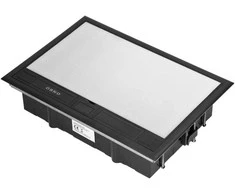 Orno Puszka Grindų dėžutė moduliniams lizdams 8 x 45 x 45 mm arba 16 x 22,5 x 45 mm, dangtelis: pagamintas iš natūralios medžiagos, juodas