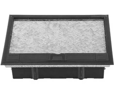 Orno Puszka Grindų dėžutė moduliniams lizdams 8 x 45 x 45 mm arba 16 x 22,5 x 45 mm, dangtelis: pagamintas iš natūralios medžiagos, juodas