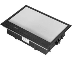 Orno Puszka Grindų dėžutė moduliniams lizdams 8 x 45 x 45 mm arba 16 x 22,5 x 45 mm, dangtelis: plastikinis, juodas