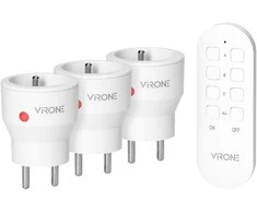 Orno Rinkinys Belaidžių MINI Schuko lizdų rinkinys, valdomas nuotoliniu būdu 3+1, 2300 W