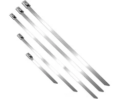 Zestaw Rinkinys Nerūdijančio plieno kabelių raištelių rinkinys, 100 vnt. Į komplektą įeina: 4,6x100 mm - 20 vnt., 4,6x200 mm - 20 vnt., 4,6x300 mm - 20 vnt., 7,9x300 mm - 20 vnt., 10x300 mm - 20 vnt.