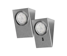 Orno Rinkinys MAKAN LED po spintele montuojamų šviestuvų komplektas 2W, 180lm, 4000K, su bekontakčiu jungikliu, INOX