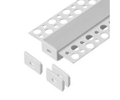 Zestaw: Rinkinys: Komplektas: aliuminio profilis LED juostoms, 2000 x 55,8 x 12,5 mm, įleidžiamas, baltas, opalo spalvos dangtelis, 4 galiniai dangteliai