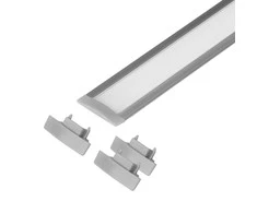 Zestaw: Rinkinys: Komplektas: aliuminio profilis LED juostoms, 2000 x 24,5 x 6,05 mm, įleidžiamas, sidabrinis, matinis dangtelis, 4 galiniai dangteliai