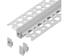 Zestaw: Rinkinys: Komplektas: aliuminio profilis LED juostoms, 2000 x 47,7 x 11,9 mm, įleidžiamas, baltas, opalo spalvos dangtelis, 4 galiniai dangteliai