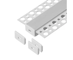 Orno Rinkinys: Komplektas: aliuminio profilis LED juostoms, 2000 x 55,8 x 12,5 mm, įleidžiamas, baltas, matinis dangtelis, 4 galiniai dangteliai