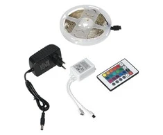 Orno Rinkinys LED juostų rinkinys 12V 30L/m 100lm/m 7.2W/m IP20 RGB 5m + RGB valdiklis + 12V maitinimo šaltinis