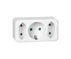 Orno Rozgałęźnik Skirstytuvas 2x2P + 1x2P+Z (Schuko), baltas