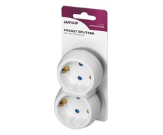 Orno Rozgałęźnik Skirstytuvas 2x2P+Z (Schuko), baltai pilkas