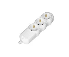 Rozgałęźnik 3x2P+Z Schuko skirstytuvas, baltas