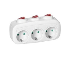 Orno Rozgałęźnik 3x2P+Z (Schuko) skirstytuvas su 3 jungikliais