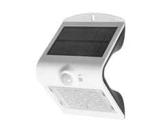 Sieninis šviestuvas Orno SILOE LED 1,5 W, saulės energija varomas šviestuvas su judesio jutikliu 120°, 190 lm, IP65, 4000 K, 1200 mAh, dvigubas šviesos šaltinis, baltas