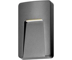 SLIGO LED 3W, fasadinis šviestuvas, 240lm, IP65, 4000K, stačiakampis, pilkas