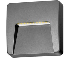 Sieninis šviestuvas Orno SLIGO LED 3W, fasado šviestuvas, 240lm, IP65, 4000K, kvadratinis, pilkas