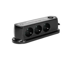 Orno Stalinis maitinimo elementas 3x2P+Z įkroviklis 2xUSB OR-AE-13190/B juodas, juoda