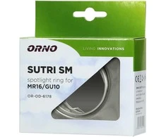 Lubinis šviestuvas Orno SUTRI SM dekoratyvinis prožektoriaus rėmelis, MR16/GU10, max 50W, kvadratinis, reguliuojamas, satininis