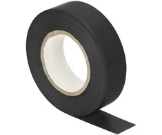 Taśma Juoda izoliacinė juosta, atspari ugniai, 19 mm pločio, 0,13 mm storio, 20 m ilgio
