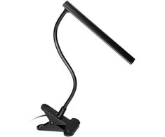 TERI II LED, stalinė lempa su segtuku, 5 W, 260 lm, 4000 K, juoda