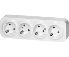 Gniazdo Lizdas Keturgubas „ToDo“ lizdas 2P+Z, Schuko, IP20, 16A, 230V AC, baltas, 8 vnt.