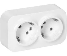 Orno „ToDo“ dvigubas lizdas 2x2P+Z, 16A/230VAC, IP20, Schuko, baltas