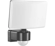 TOS LED 30W sodo prožektorius su PIR, 2200lm, IP65, 4000K, PC, pilkas