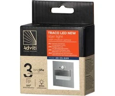 Orno TRACO LED 1,5W, įleidžiamas laiptų šviestuvas, 12VDC, 30lm, 4000K, satininis, judesio ir prieblandos jutiklis