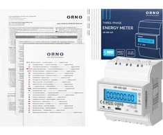 Orno 3 Fazowy Trifazis elektros skaitiklis, 100 A, RS-485 prievadas, MID, 4 moduliai, DIN TH-35 mm, paruoštas PV sistemoms