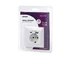 Orno Viengubas elektros lizdas 2P+Z (Schuko) su USB-A ir USB-C jungtimis