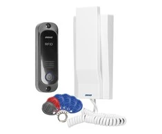 Orno Vienos šeimos durų telefonų rinkinys su domofonu ir proximity pultelio skaitytuvu, baltas AVIOR