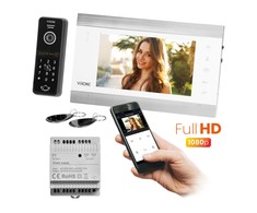 Virone Orno VIFIS Full HD vaizdo domofono rinkinys (ragelis, šifratorius, artumo skaitytuvas, programų valdymas, DIN bėgio maitinimo šaltinis, balta)