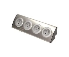 Orno Lizdas Virtuvės baldų lizdas 4x2P+Z, tvirtinimas Velcro lipdukais, INOX