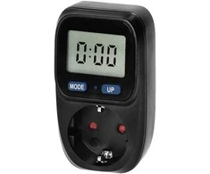 Orno Watomierz, Vatmetras, energijos skaičiuotuvas su LCD ekranu su foniniu apšvietimu, „Schuko“ versija, juodas
