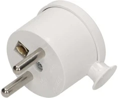 Wtyczka 2P+Z MINI kampinis kištukas, baltas