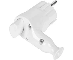 Wtyczka Uni-Schuko kampinis kištukas su išmetimo mechanizmu 16A/250V, baltas
