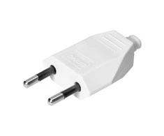 Orno Wtyczka Plokščias kištukas be įžeminimo, 2,5 A, 250 V, baltas polikarbonatas, 1 vnt.