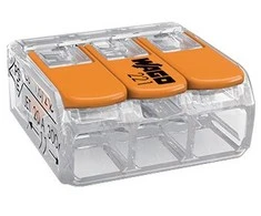 Złączka „Wago“ 3 takelių jungtis, modelis: 221-413, nuo 0,20 iki 4,00 mm², 5 vnt.