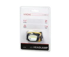 Orno LED žibintas ant galvos VIRONE, 3W, 170lm, elementai 3xAAA (neįeina), juodos/geltonos sp