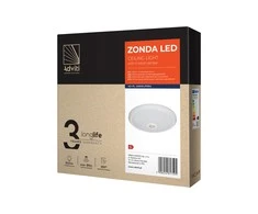 Sieninis šviestuvas Orno ZONDA LED 12W, lubinis šviestuvas su judesio jutikliu, 800lm, IP20, 4000K, pieniškas polikarbonatas, baltas
