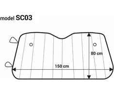 Priekinio stiklo apsauga 150x80 cm, sidabrinė, PE burbulinė AMIO-01533