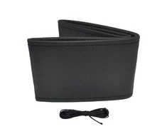 Amio Perforuotas vairo užvalkalas su adata ir siūlais 38–39 cm - juoda / juodos siūlės