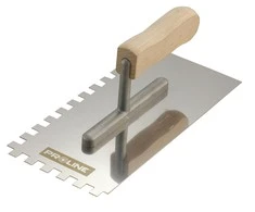 Paca Nerūdijančio plieno mentelė 270 * 130 mm, medinė rankena su dantyta 10 * 10, aliuminio prolinas