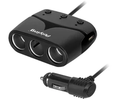 Peiying Cigarečių degiklio skirstytuvas x3 su pagrindiniu ir USB 3100 mA lizdu