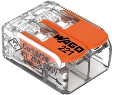 Plastrol Dwukrotna szybkozłączka wago, pudełko plastikowe m box su banderolą 5 vnt.
