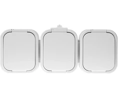 Plastrol Abex Triple kištukinis lizdas 3x2P+Z atsparus purslams su atvartu gaminio spalvos IP44, balta B2 (NT-316 B2 Baltas)